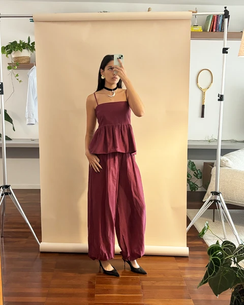 calça aladim bordo