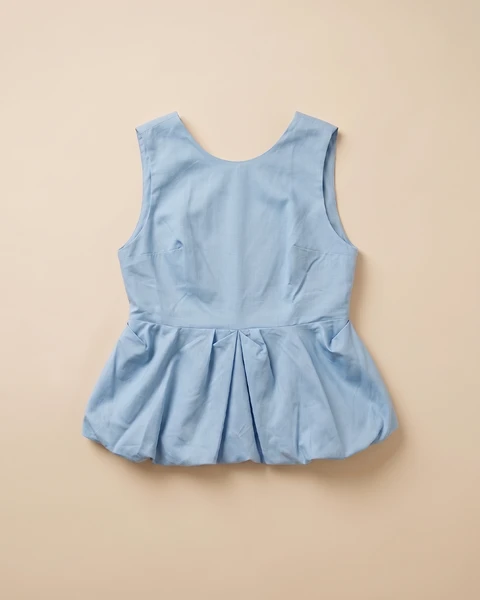 blusa balonê azul