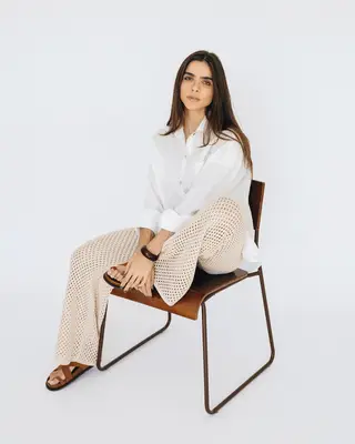 calça tricô cru
