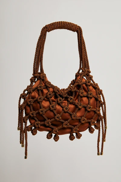 Bolsa Macramê Baguette Carol - Marrom