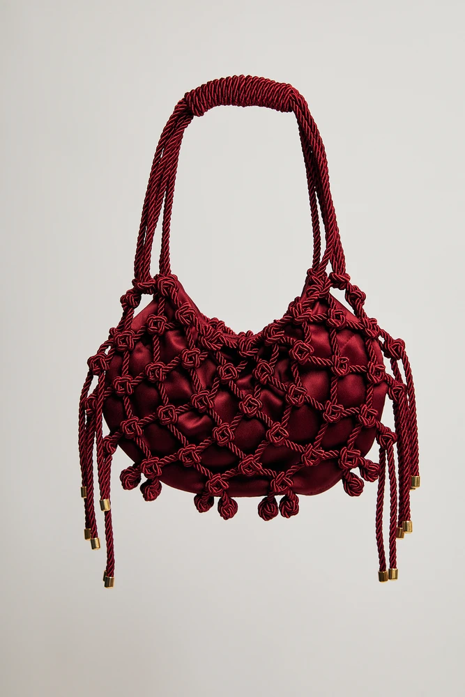 Bolsa Macramê Baguette Carol - Vinho