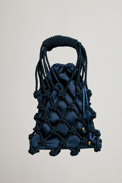 Bolsa Macramê Yara - Azul Marinho