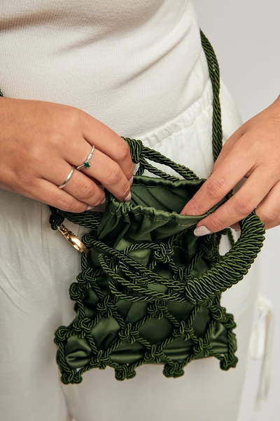 Bolsa Macramê Yara - Verde Militar