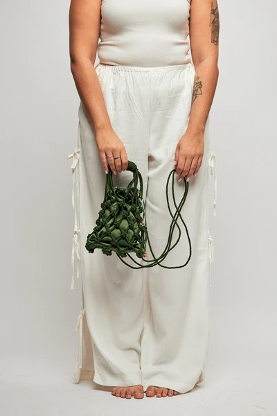 Bolsa Macramê Yara - Verde Militar