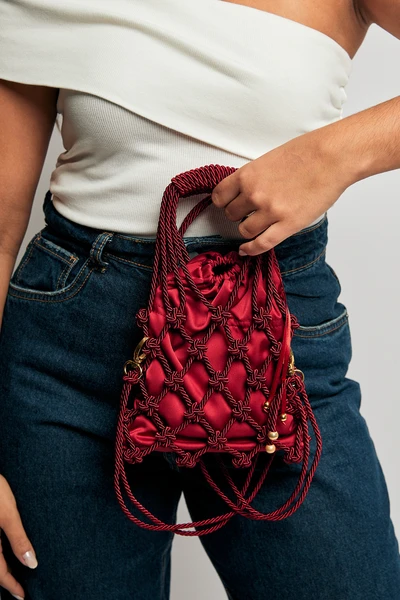 Bolsa Macramê Yara - Vinho