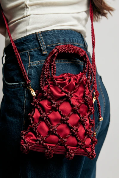 Bolsa Macramê Yara - Vinho