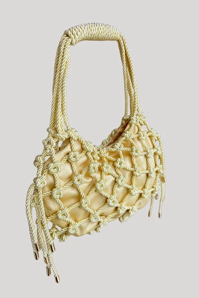 Bolsa Macramê Baguette Carol - Amarelo Manteiga