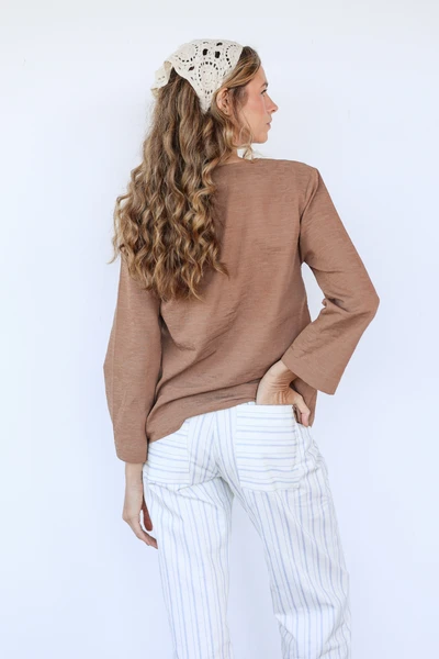 Calça Listrada Azul Claro