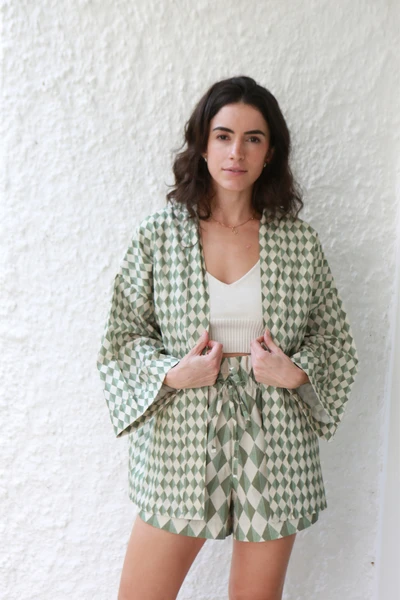 Short Losango Verde Collab Coisas da Lu