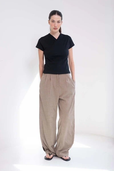 blusa transpassada algodão preta [Blusa Gia]
