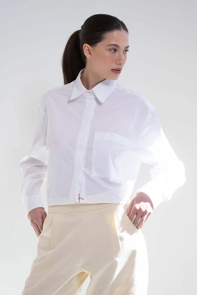 camisa curta off white