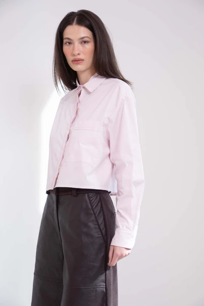 camisa curta rosa bebê
