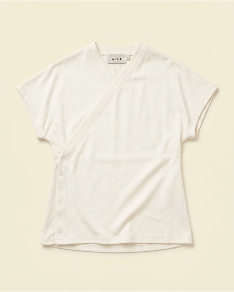 blusa transpassada algodão off-white [Blusa Gia]