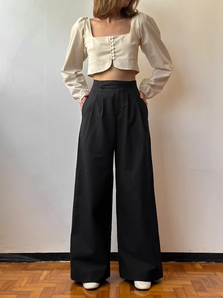 pantalona alfaiataria preta