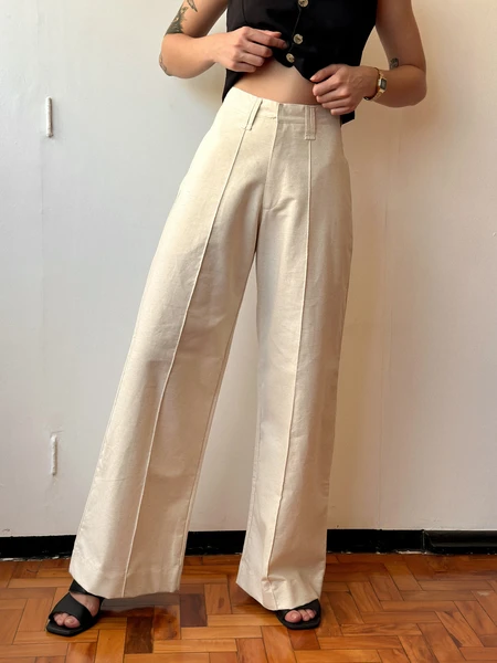 pantalona linho cru