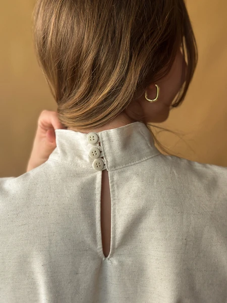 vestido coluna linho natural cru