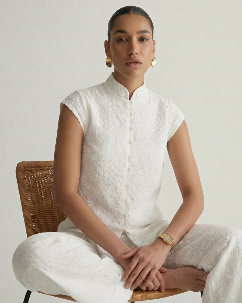 blusa gola kimono em laise