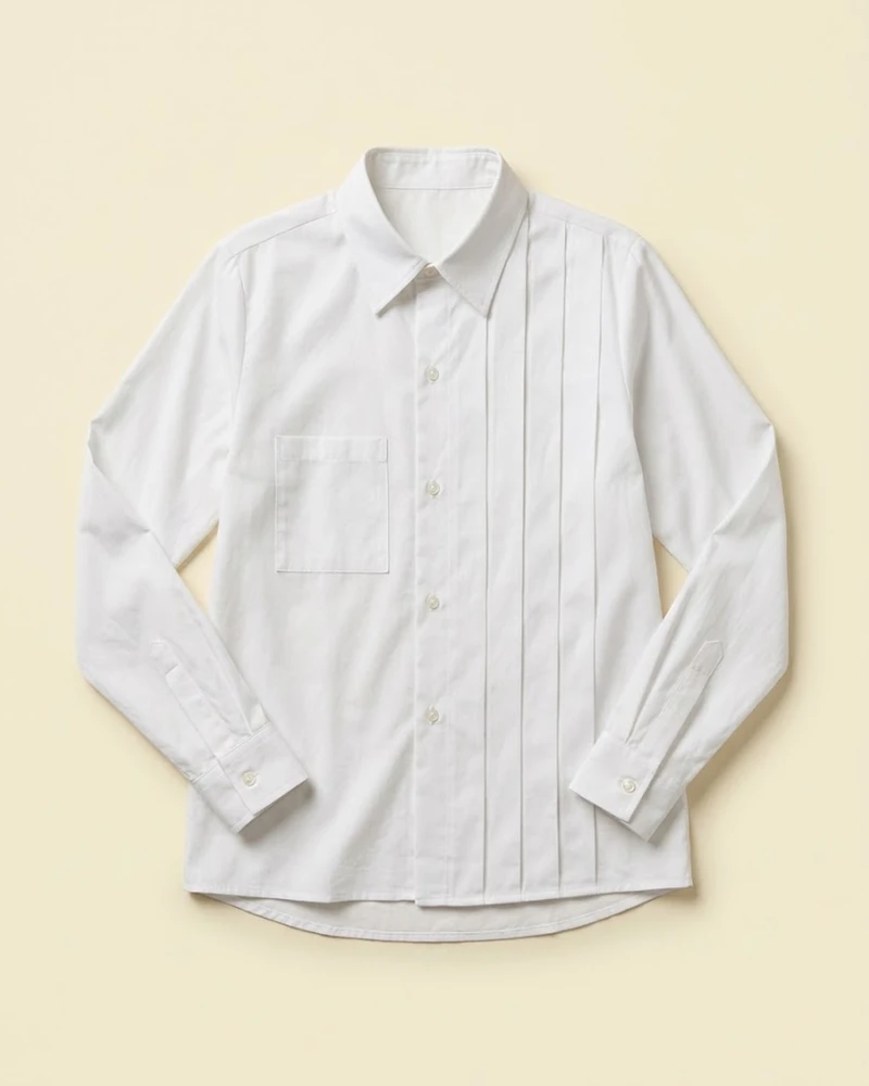 camisa pregueada branca