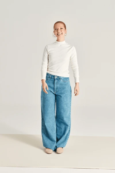 calça jeans wideleg