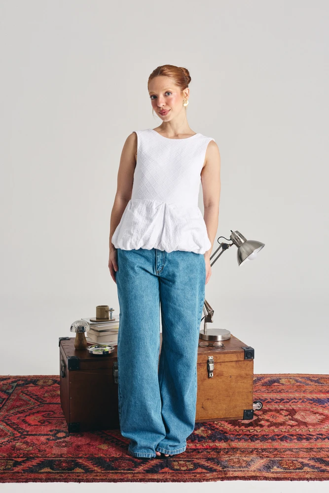 calça jeans wideleg