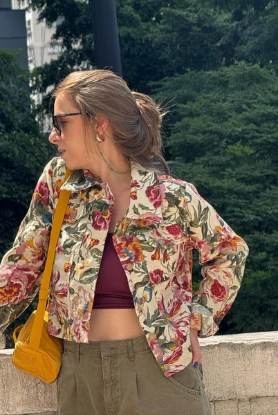 JAQUETA JACQUARD FLORAL